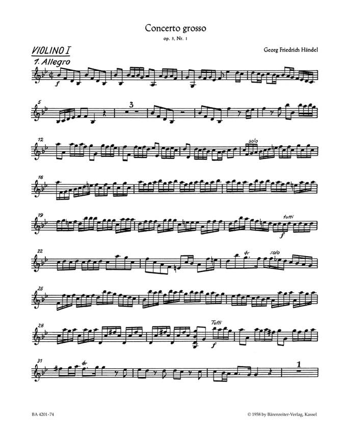 Concerto grosso in Bb major Op.3/1 (HWV 312)